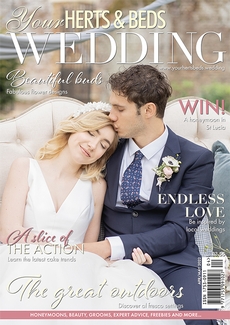 Cover of the April/May 2022 issue of Your Herts & Beds Wedding magazine