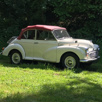 Get to the church on time in a vintage car from Milbury Morris Minors
