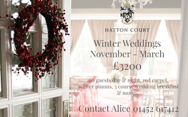 Hatton Court Hotel, Wedding & Meetings Venue in the Cotswolds offer Winter Weddings package for £3200.: Image 1