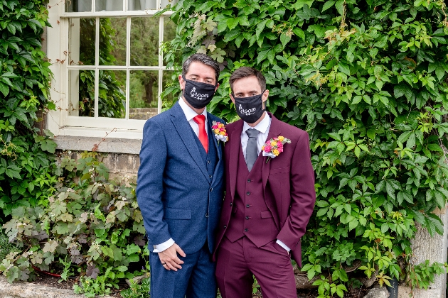 Matching groom and groom facemasks