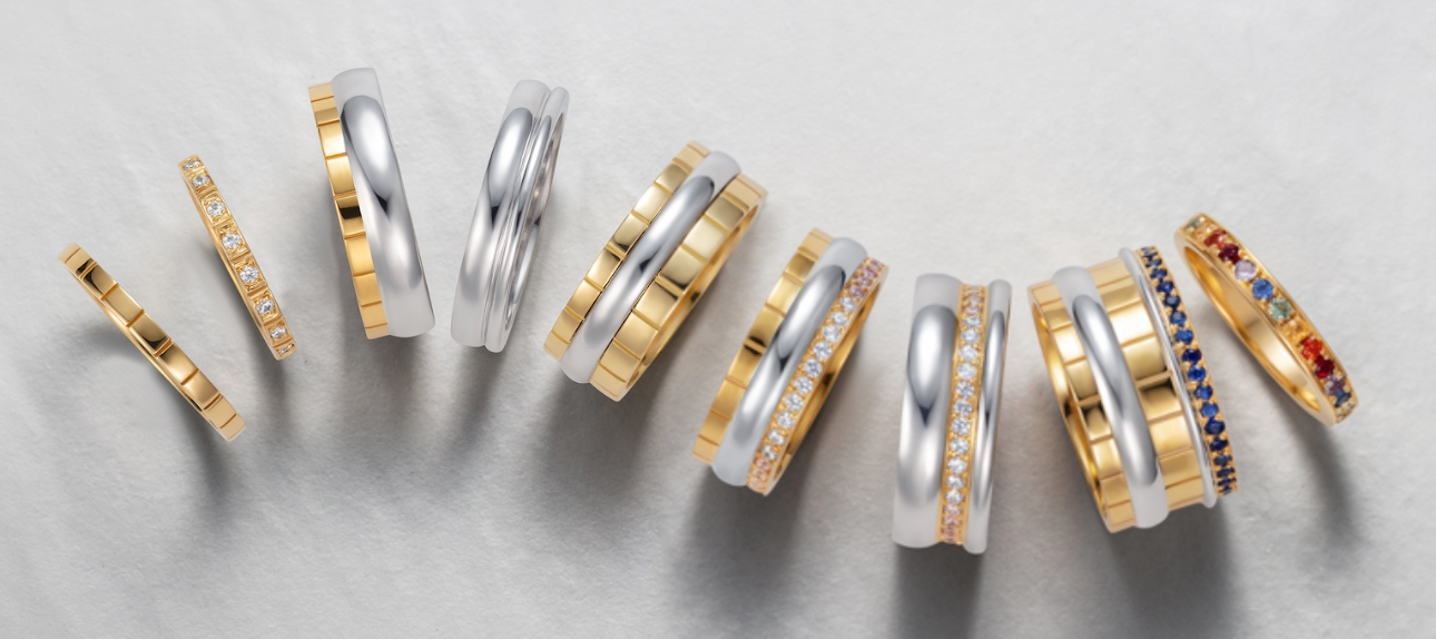 A selection of new ethical rings from the Freedom collection by Lebrusan Studio