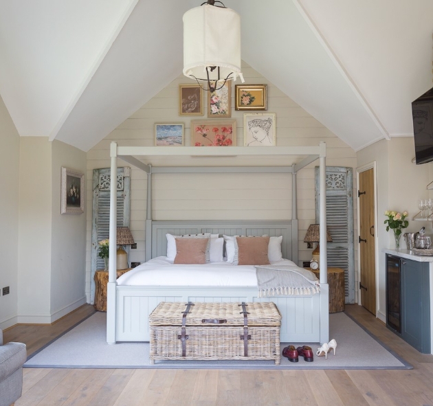 A bedroom at The Frogmill awarded Gloucestershire Pub of the Year 2022