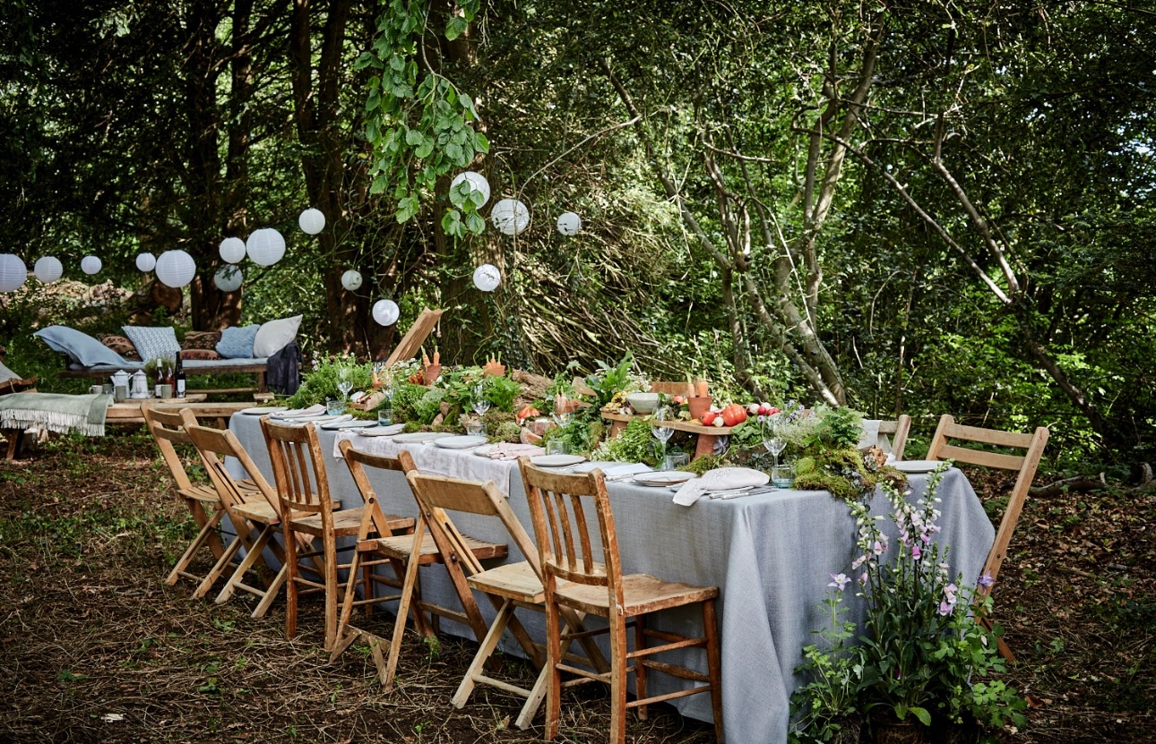 The woodland grounds at newly restored Wiltshire wedding venue Kin house