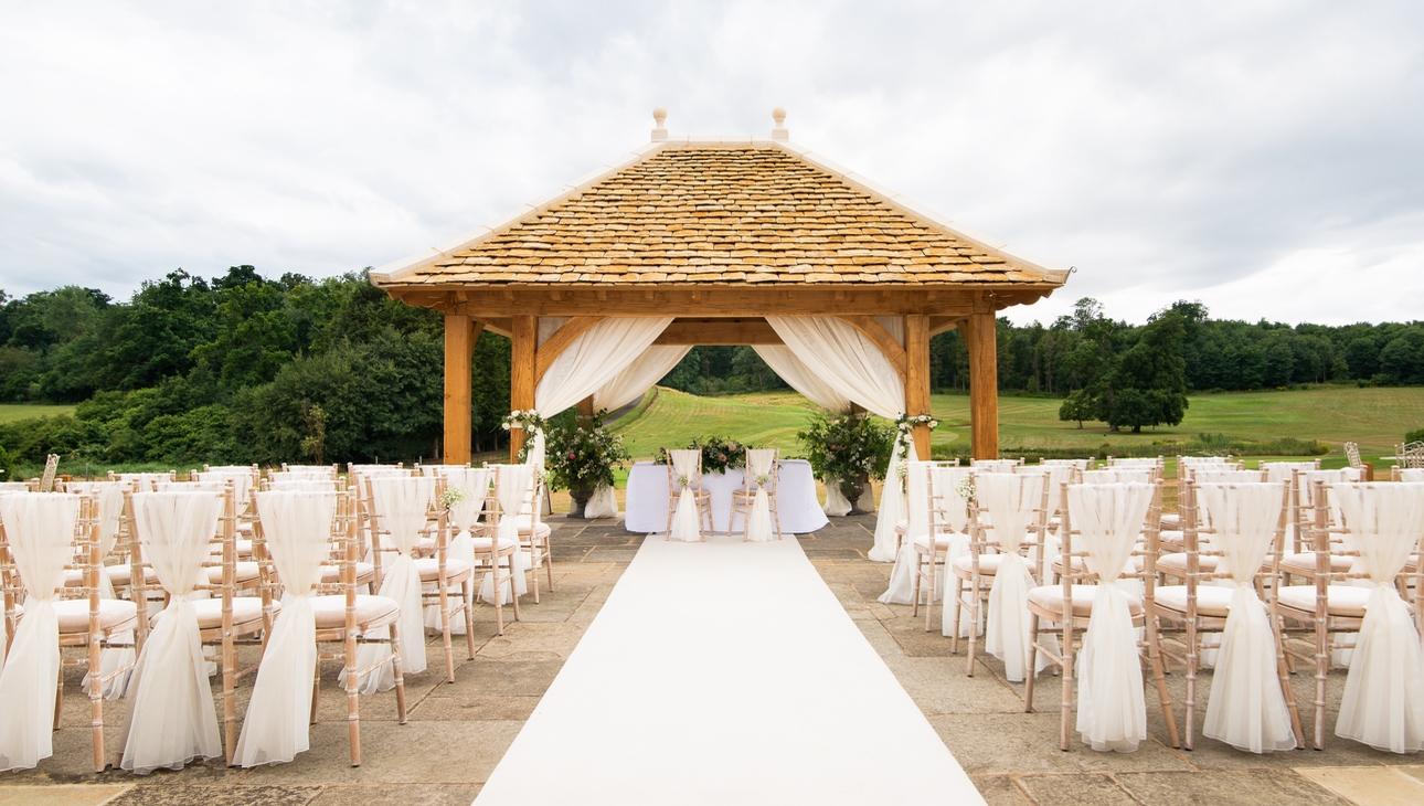 The outdoor wedding pavilion at Bowood in Wiltshire