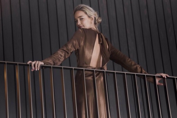 A bronze occasion wear dress from the new John Lewis collection